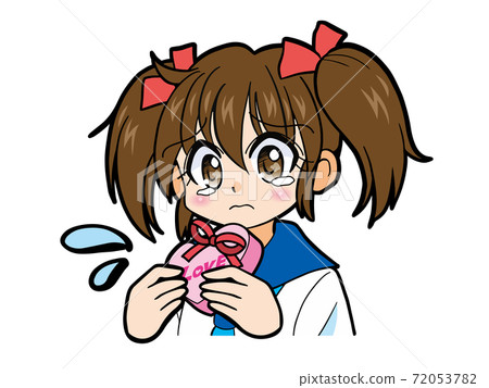 A girl in a sailor suit who didn't receive Valentine's chocolate 72053782
