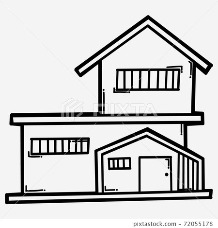 House building doodle vector icon. Drawing sketch illustration hand drawn line eps10 House building doodle vector icon. Drawing sketch illustration hand drawn line eps10 72055178