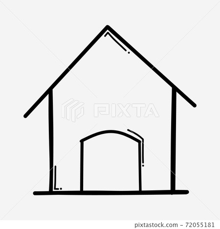 House building doodle vector icon. Drawing sketch illustration hand drawn line eps10 72055181