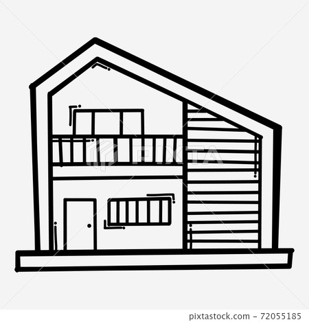House building doodle vector icon. Drawing sketch illustration hand drawn line eps10 72055185