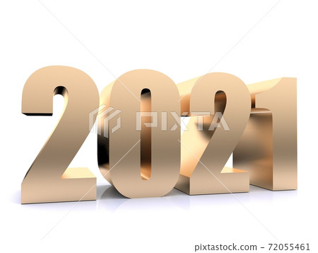 New Year 2021  ,3d rendering on white black ground 72055461