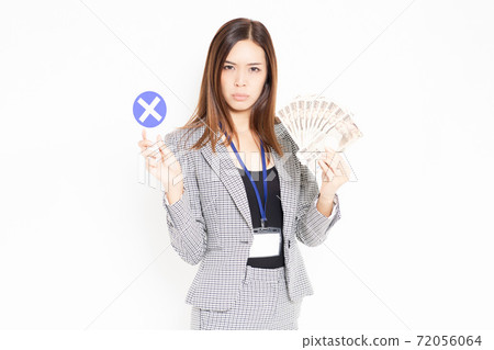 Business woman with money 72056064