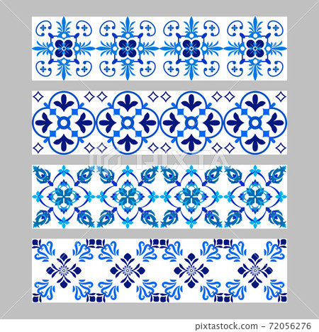 Set of azulejos portuguese traditional... - Stock Illustration ...