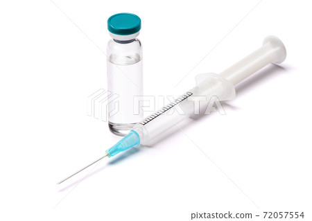 medical ampoule vial and syringe isolated on white background 72057554