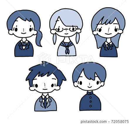 學生高中學生初中學生微笑圖標集 72058075