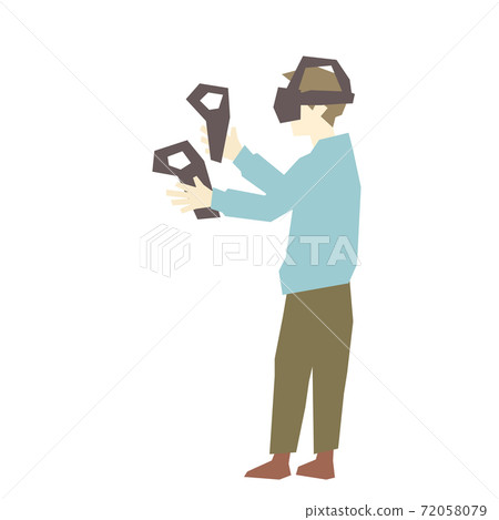 Men wearing VR goggles Men wearing VR goggles 72058079