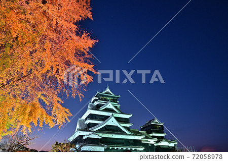 Kumamoto City Restoration Kumamoto Castle Illuminated 72058978