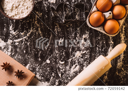 festive culinary background bakery ingredients 72059142