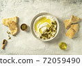 Popular middle eastern appetizer labneh 72059490
