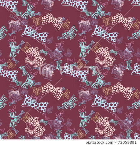 Seamless pattern with skerchy bows Seamless pattern with skerchy bows 72059891