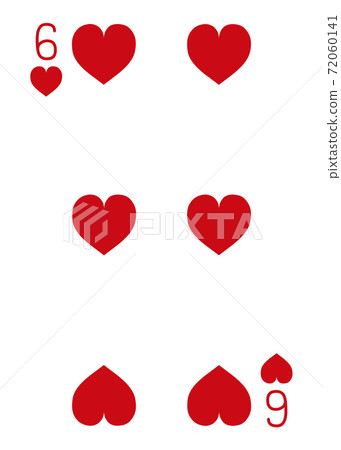 Heart playing cards red 6 72060141