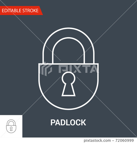 Padlock Icon. Thin Line Vector Illustration 72060999