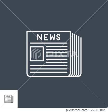 Newspaper Thin Line Vector Icon. Newspaper Thin Line Vector Icon. 72061084