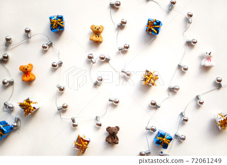 small boxes with gifts in sequins. happy new year concept 72061249