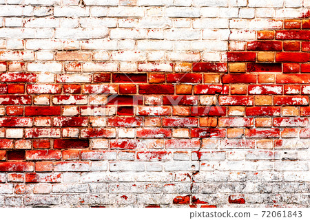 Texture of a brick wall with cracks and scratches which can be used as a background 72061843