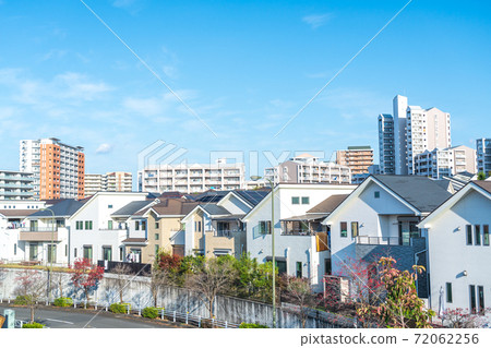 Residential area overlooking from the hill 72062256