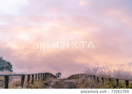 Rime on the Takabotchi plateau dyed in the morning sun [Nagano Prefecture] 72062709