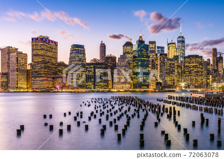 New York City, USA city skyline on the East River 72063078