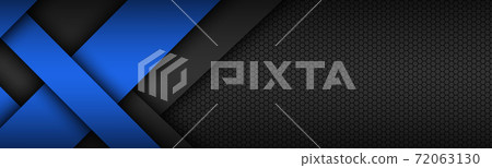 Black and blue overlayed arrows modern material design header. Corporate banner for your business 72063130