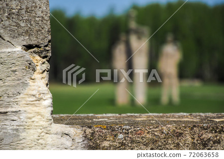 Monuments at Salaspils Memorial Ensemble. Memorial is located on the former place of Salaspils concentration camp in Latvia 72063658