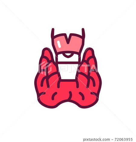 Thyroid gland color line icon. Isolated vector element. 72063955