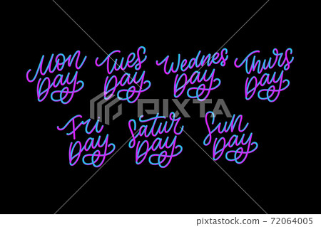 Vector handwritten inscription days a week. Calligraphy.dwritten inscription days a week. Calligraphy. 72064005