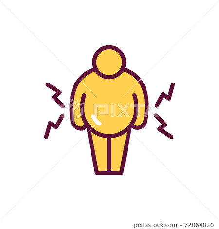 Cushing's disease color line icon. Isolated vector element. 72064020