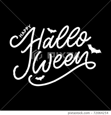 Halloween lettering greeting card calligraphy text brush black vector Halloween lettering greeting card calligraphy text brush black vector 72064254