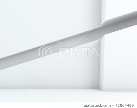 Abstract empty white interior with inclined niche, 3d Abstract empty white interior with inclined niche, 3d 72064499