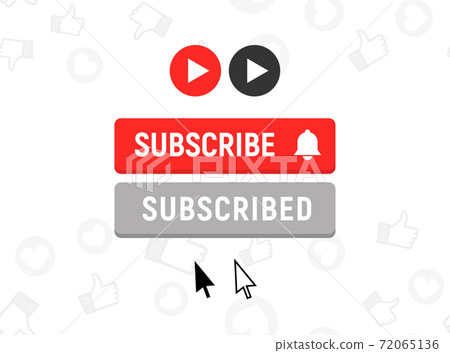 Subscription element logo bell. Subscribe now button, channel register today member icon. 72065136