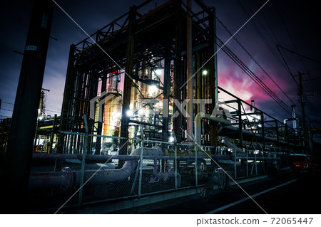 Keihin Industrial Zone factory Night view Keihin Industrial Zone factory Night view 72065447