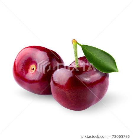 Cherry isolated on white background. Sweet cherries With clipping path Cherry isolated on white background. Sweet cherries With clipping path 72065785