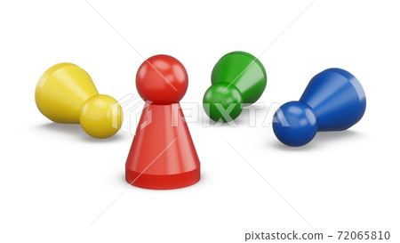 3D Rendering Game figures isolated on white background 72065810