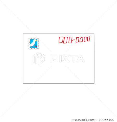 Illustration of an envelope with a postage stamp 72066500