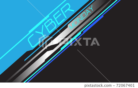Cyber Monday blue neon text silver line circuit geometric with grey blank space design modern futuristic background vector illustration. Cyber Monday blue neon text silver line circuit geometric with grey blank space design modern futuristic background vector illustration. 72067401