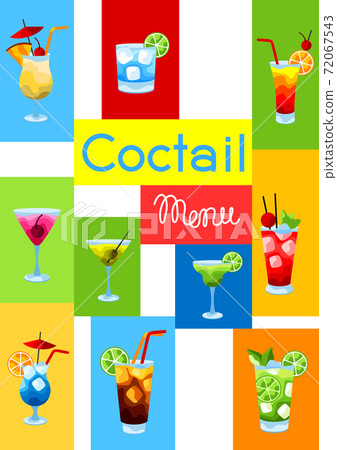 Background with alcohol cocktails. 72067543