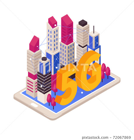 Isometric 5g Internet Vector Illustration - Stock Illustration ...