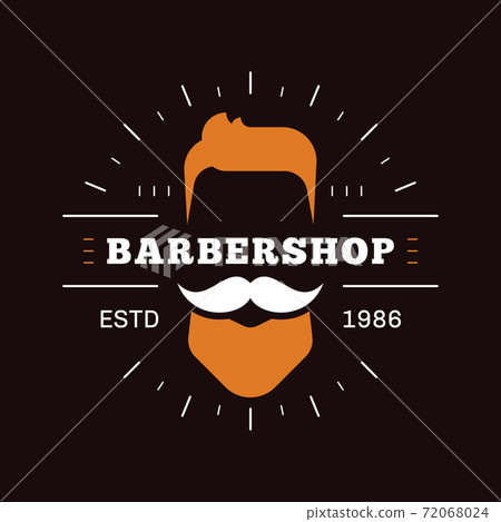 Barbershop simple minimalist logo design on dark background Barbershop simple minimalist logo design on dark background 72068024