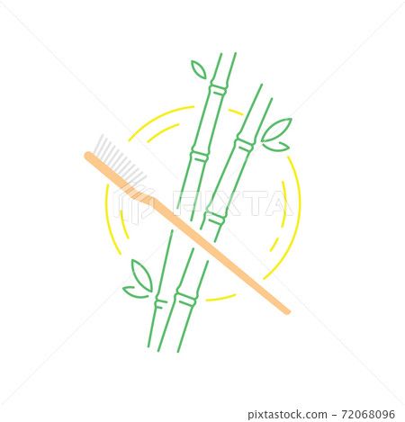 Bamboo toothbrush vector icon isolated on white... - Stock Illustration ...
