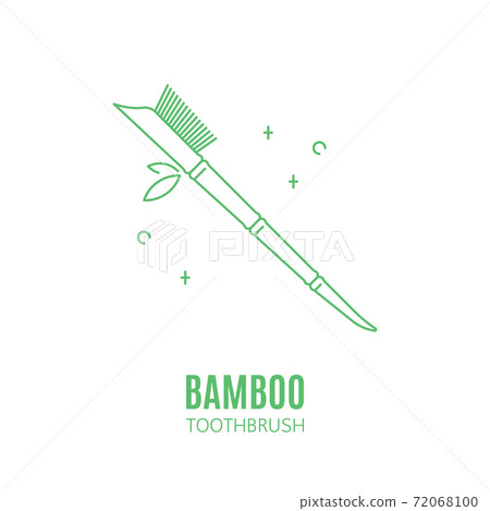 Bamboo toothbrush vector icon isolated on white background Bamboo toothbrush vector icon isolated on white background 72068100
