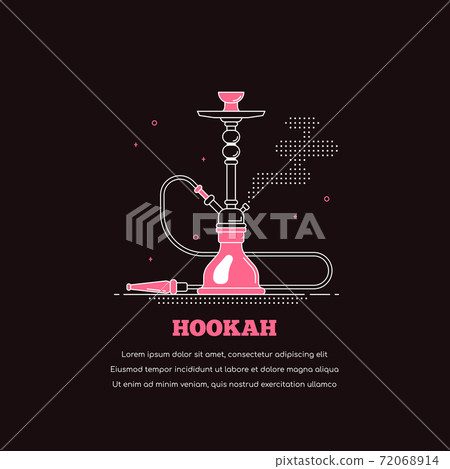 Smoking shisha concept banner on dark background Smoking shisha concept banner on dark background 72068914