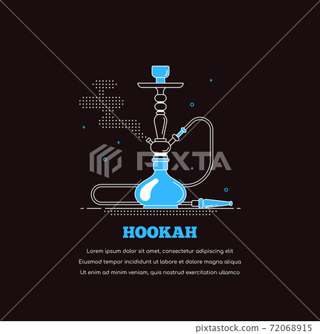 Smoking shisha concept banner on dark background Smoking shisha concept banner on dark background 72068915
