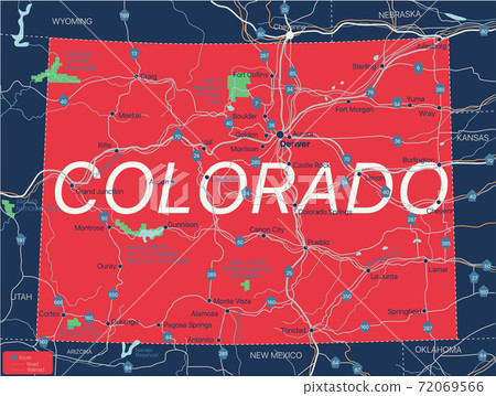 Colorado state detailed editable map Colorado state detailed editable map 72069566