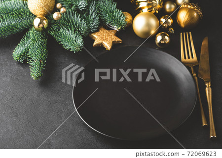 Elegant Christmas, New Year table setting 72069623