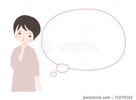 A young woman in a pose that tilts her head and a balloon [no main line] 72070182