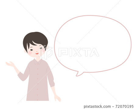 一名年輕女子在引導和Fukidashi [沒有主線] 72070195