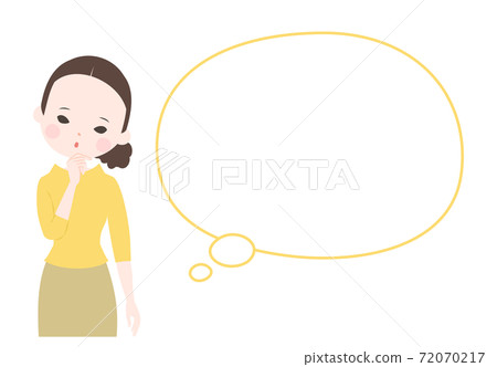 A young woman in a pose that tilts her head and a balloon [no main line] 72070217