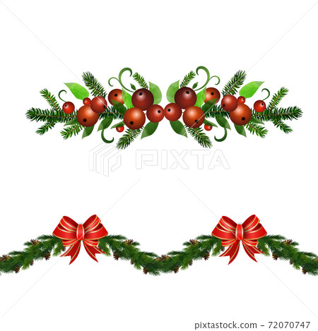 Christmas Holly brunches decoration vector Christmas Holly brunches decoration vector 72070747