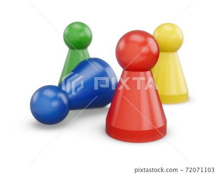 3D Rendering Game figures isolated on white background 72071103