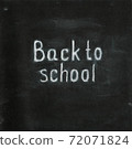Back to school text on chalkboard 72071824